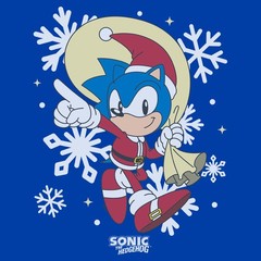 Men’s Sonic the Hedgehog Snowflake Santa Costume Gift Bag T-Shirt