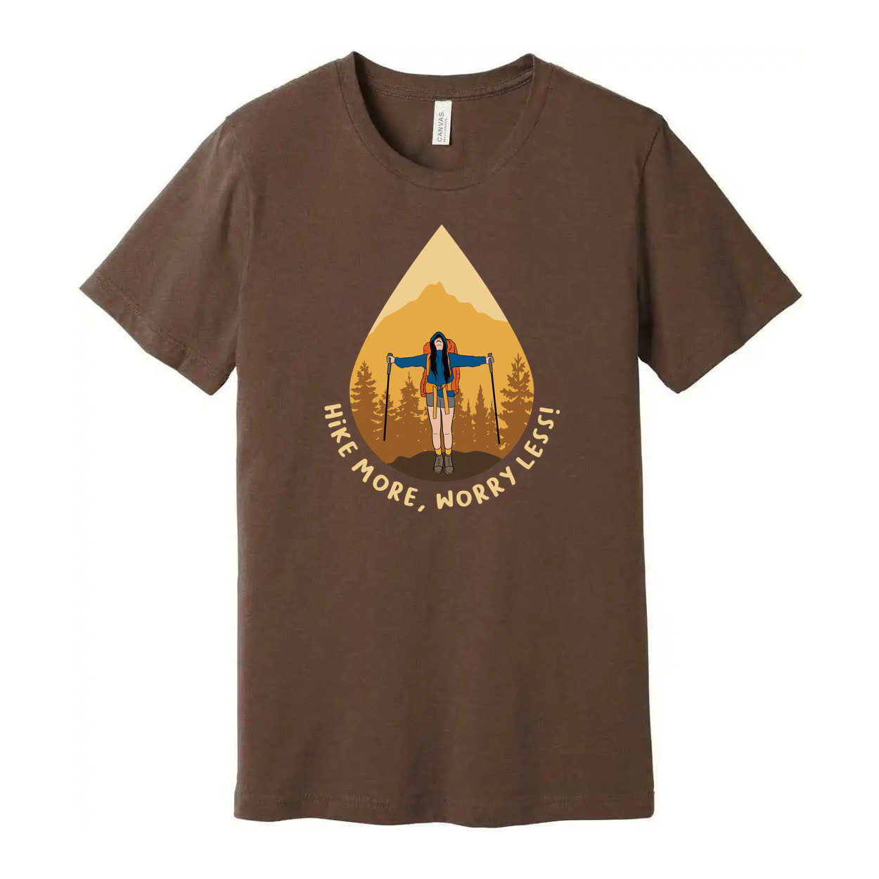 Unisex Hiking Graphic T Shirt With Mountain Landscape Artwork And Hike More Worr gallery