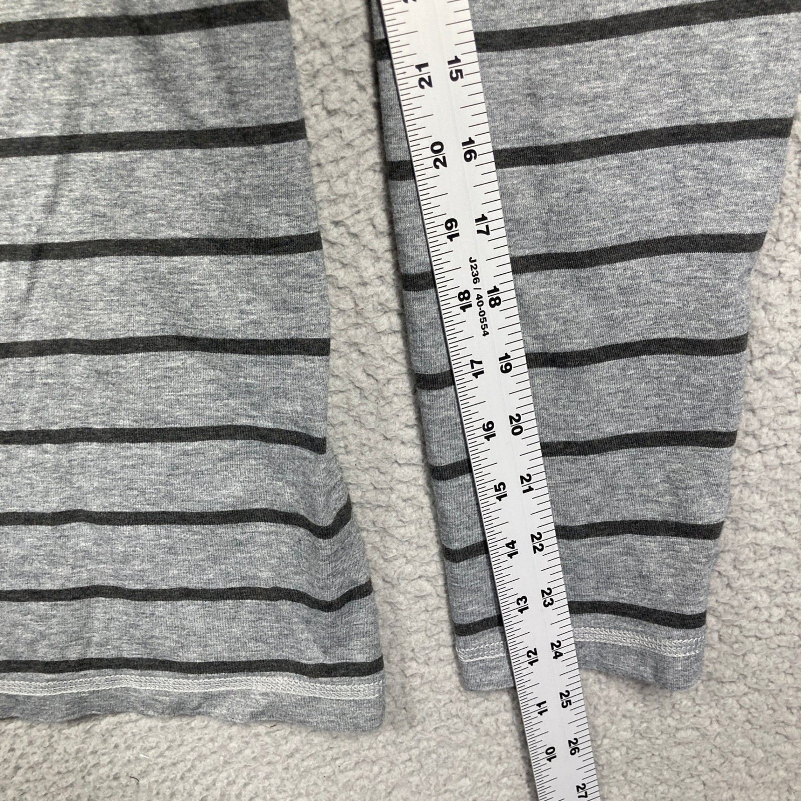 Patagonia Henley Shirt Mens Medium Grey Striped Organic Cotton Long Sleeve gallery
