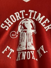 VTG 80s Short Timer Ft. Knox KY Graphic Ringer Red T-Shirt Sport-T Steeman USA