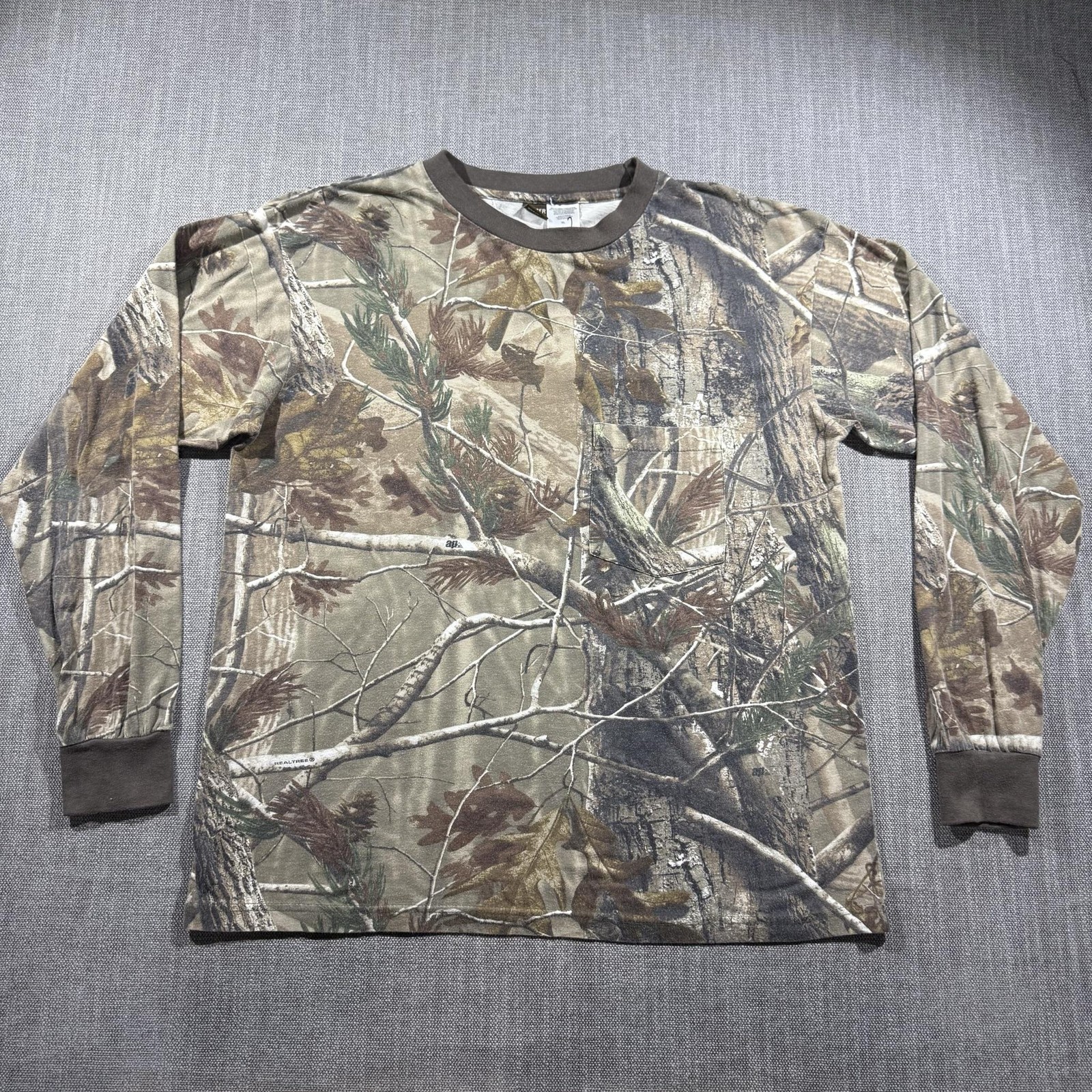 Ranger Shirt Mens XL Brown Camo Long Sleeve Pocket Hunting Outdoor Tee