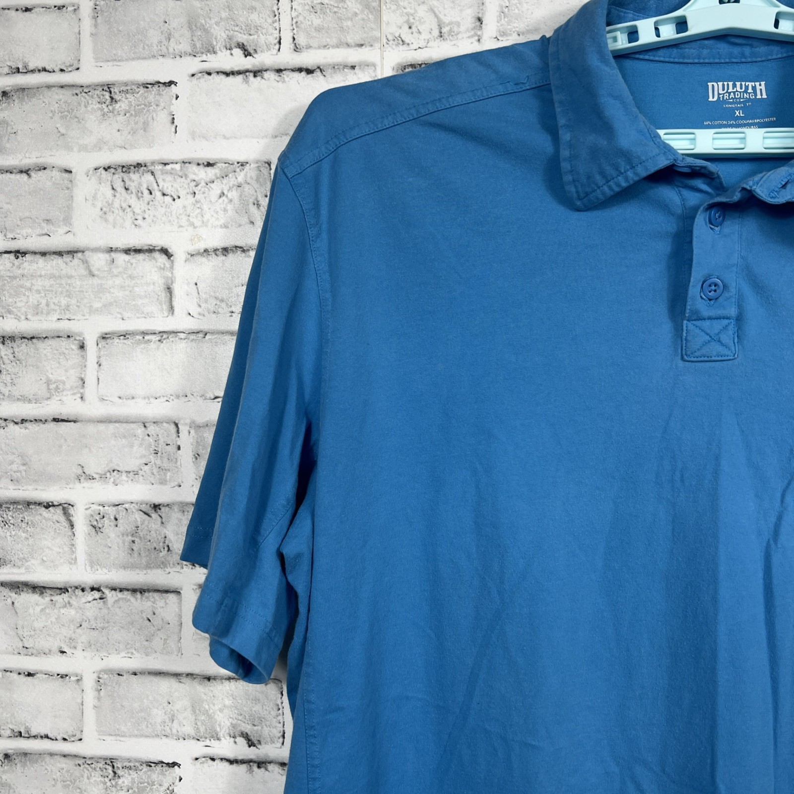 Duluth Shirt Mens XL Longtail Short Sleeve Polo Blue Workwear Casual gallery