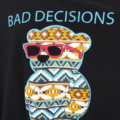 Bad Decisions Bear T Shirt Mens Size 3XL Black Great Stories Made In USA