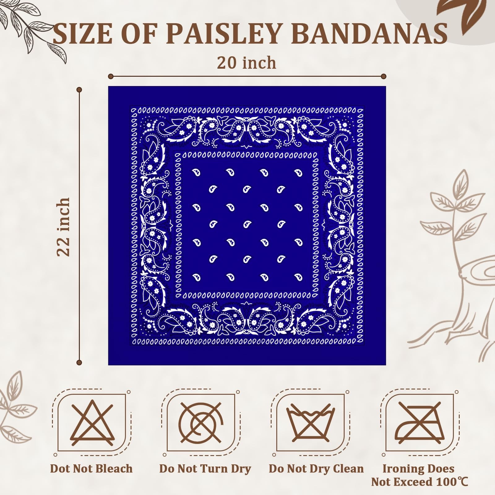 Paisley Cowboy Bandanas Bulk Polyester Headband Scarf Kerchief 36 PCS gallery