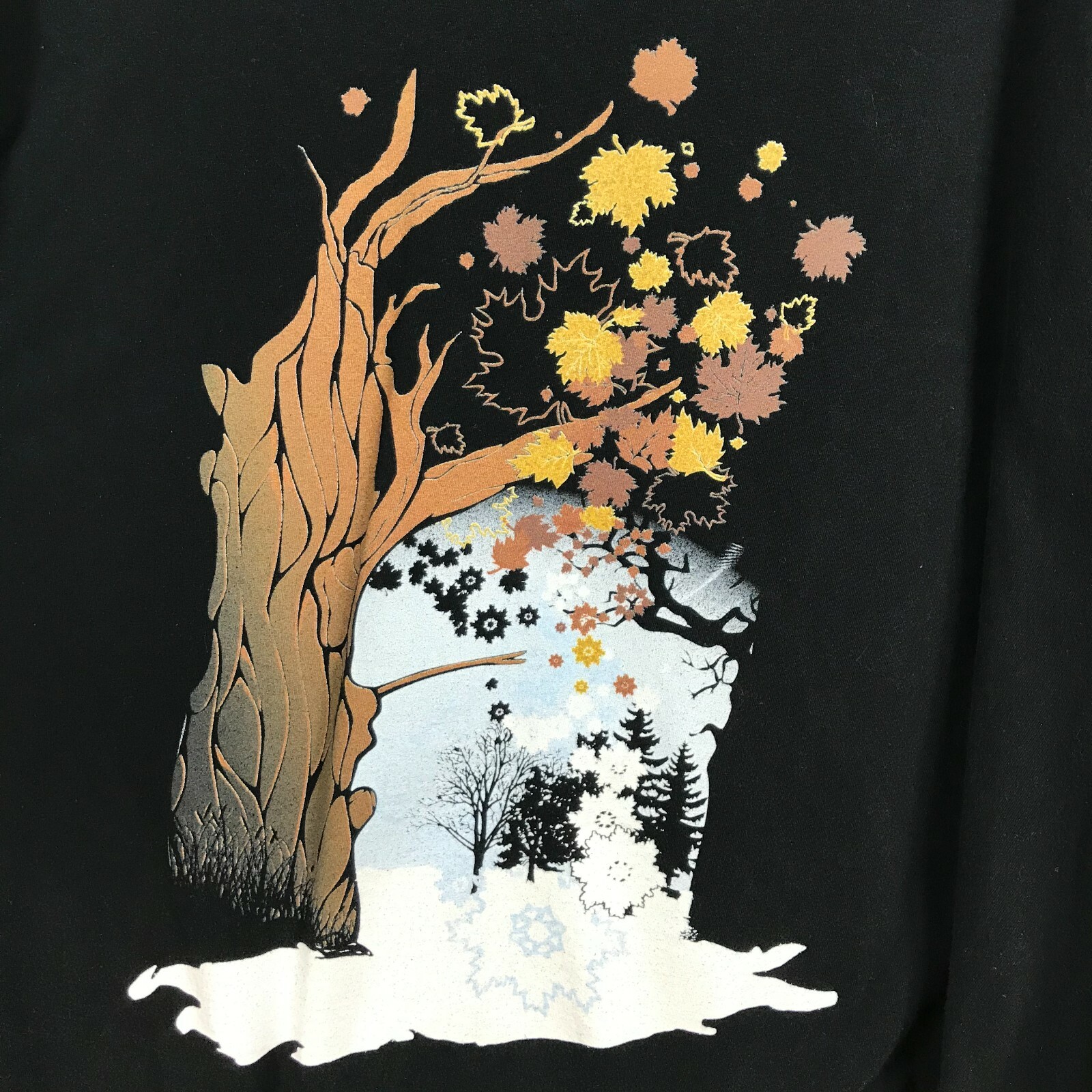 Mens 3X Black T-Shirt American Apparel Fall /Winter Scene Made in USA! Good Cond gallery