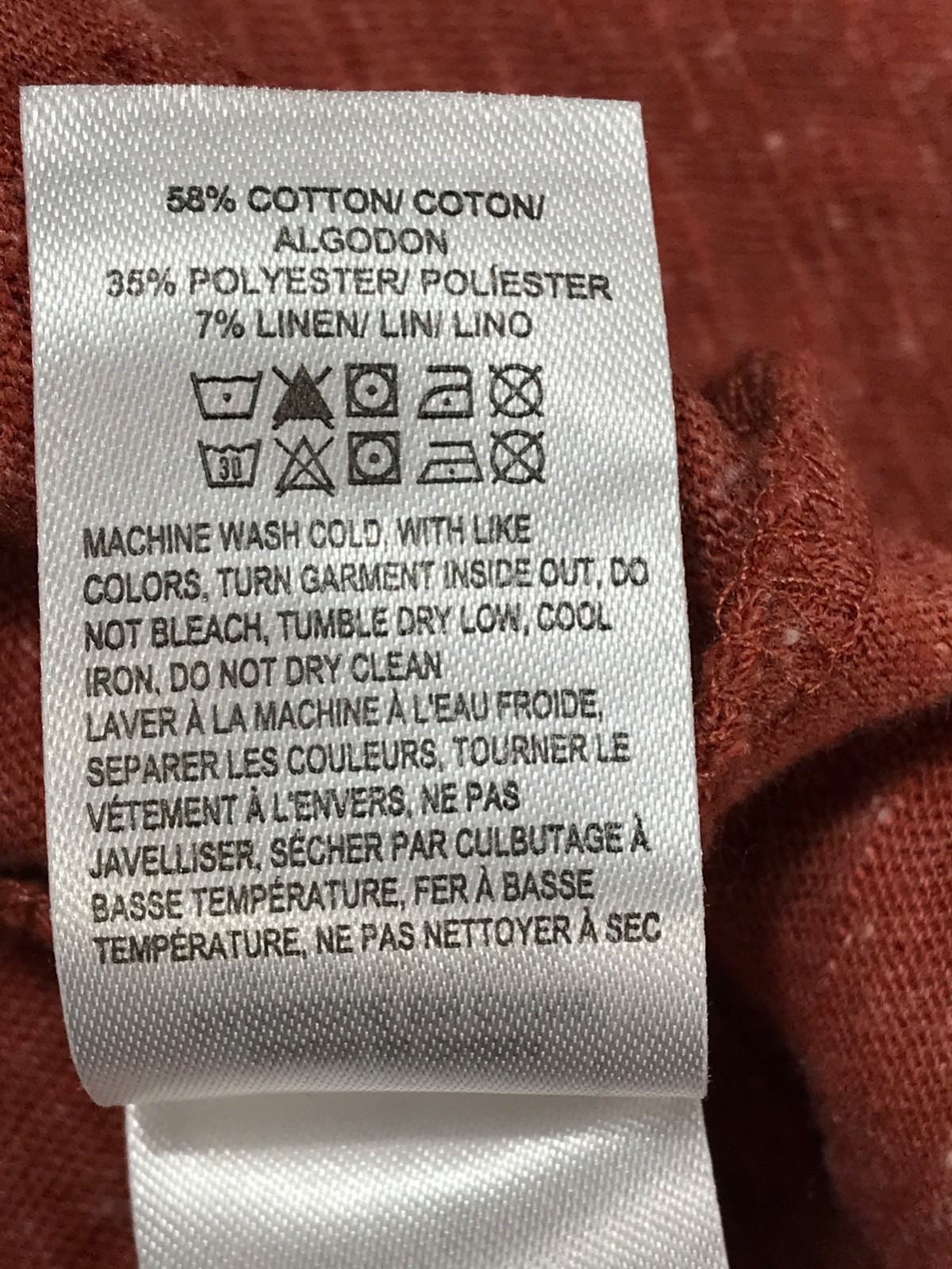 New Lucky Brand Henley Shirt Mens M Red Short Sleeve Cotton Linen Lightweight gallery