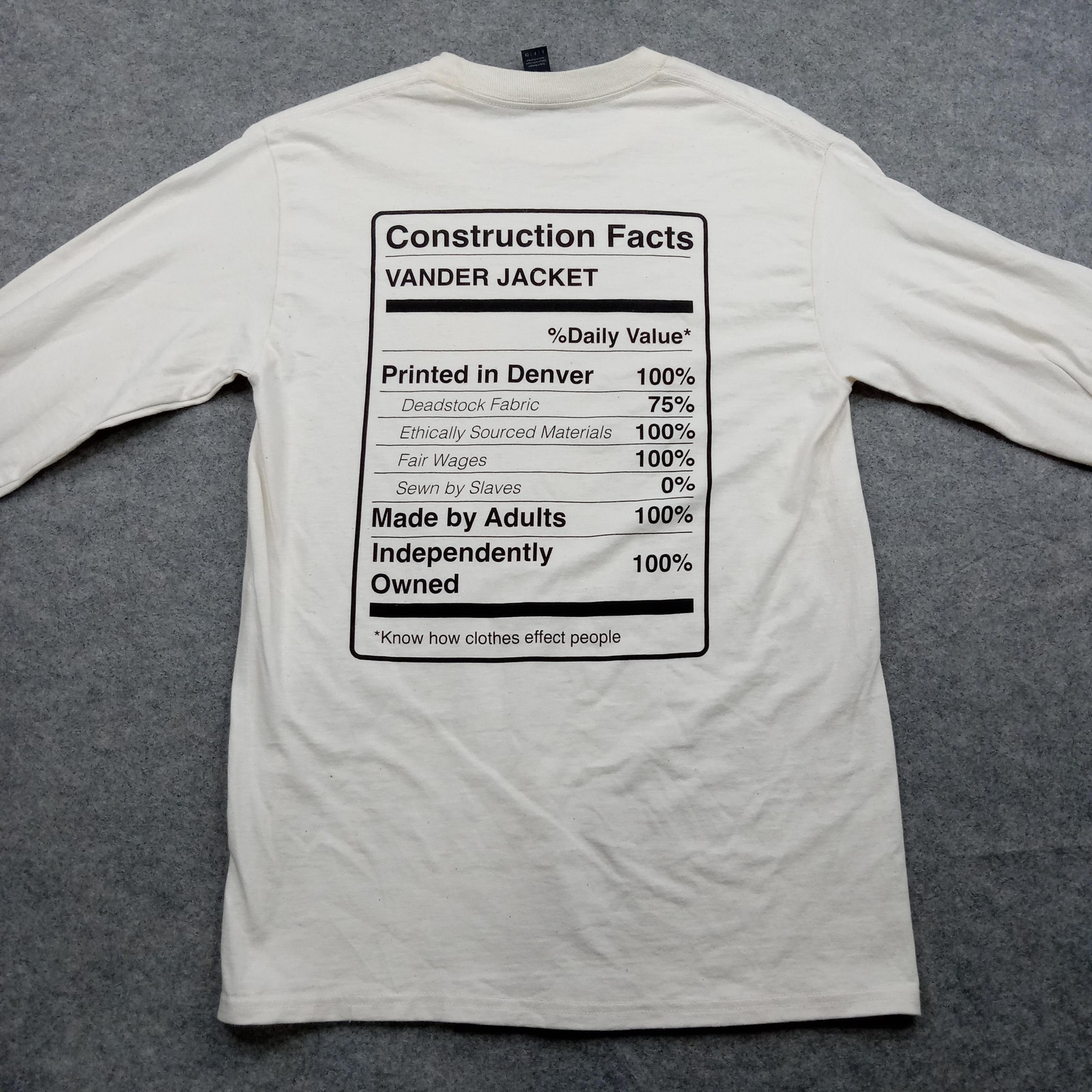 Vander Jacket Gildan Shirt Mens Small White Construction Graphic Long Sleeve gallery