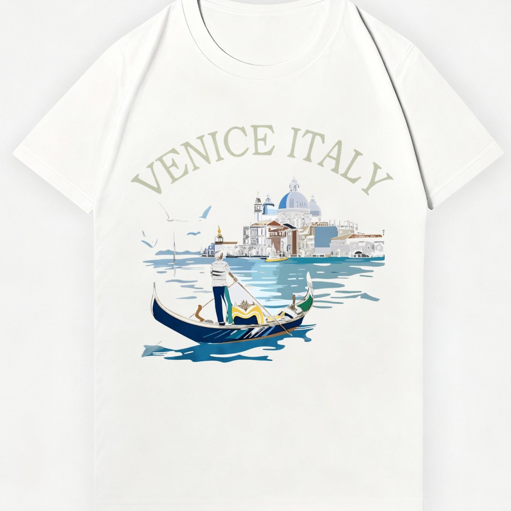 Unisex Vintage Venice Italy T-Shirt-Retro Italian Traveler's Campus Style Tee gallery
