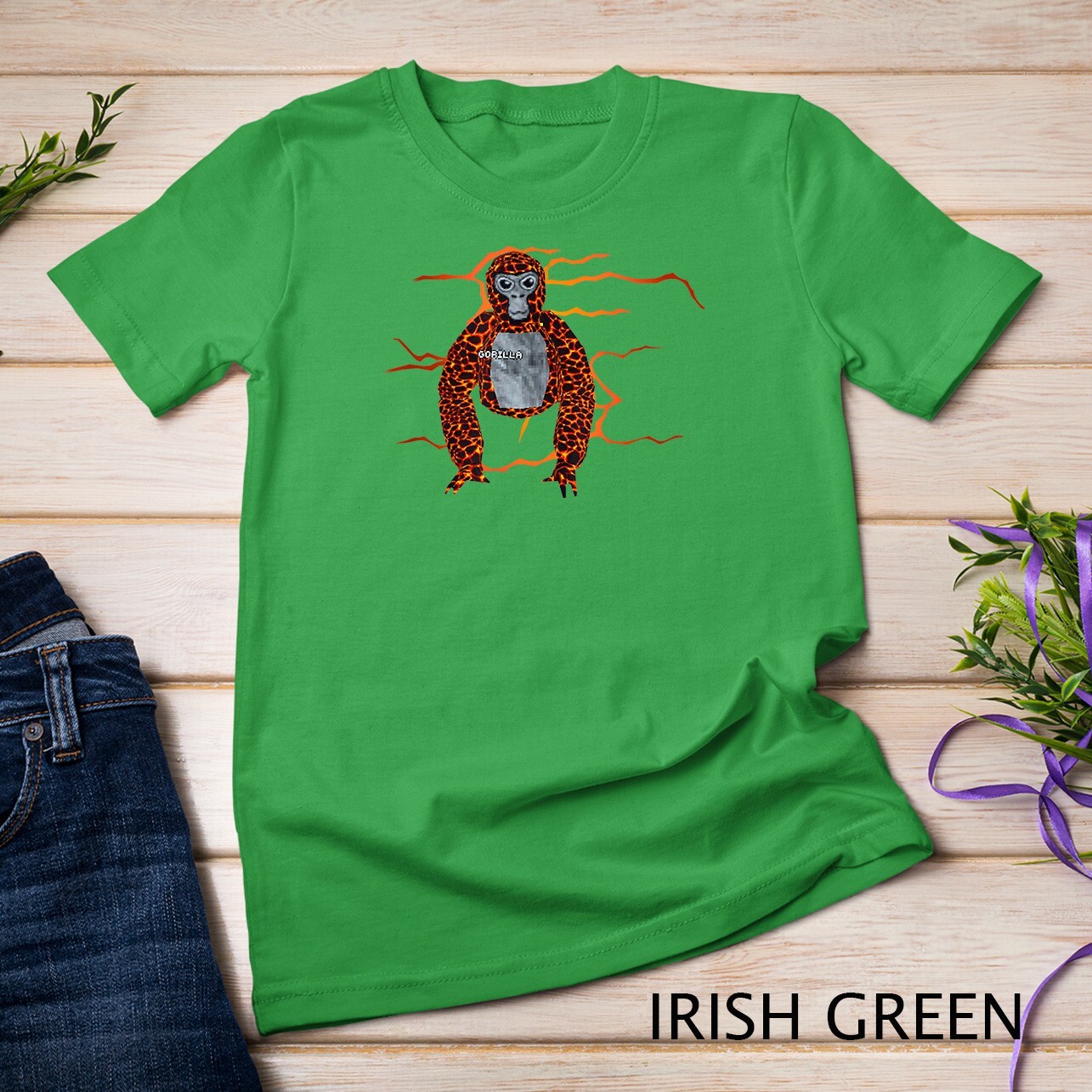 Lava Monkey Gorilla Tag Meme VR Gamer Shirt for Kids, Adults Unisex T-shirt gallery