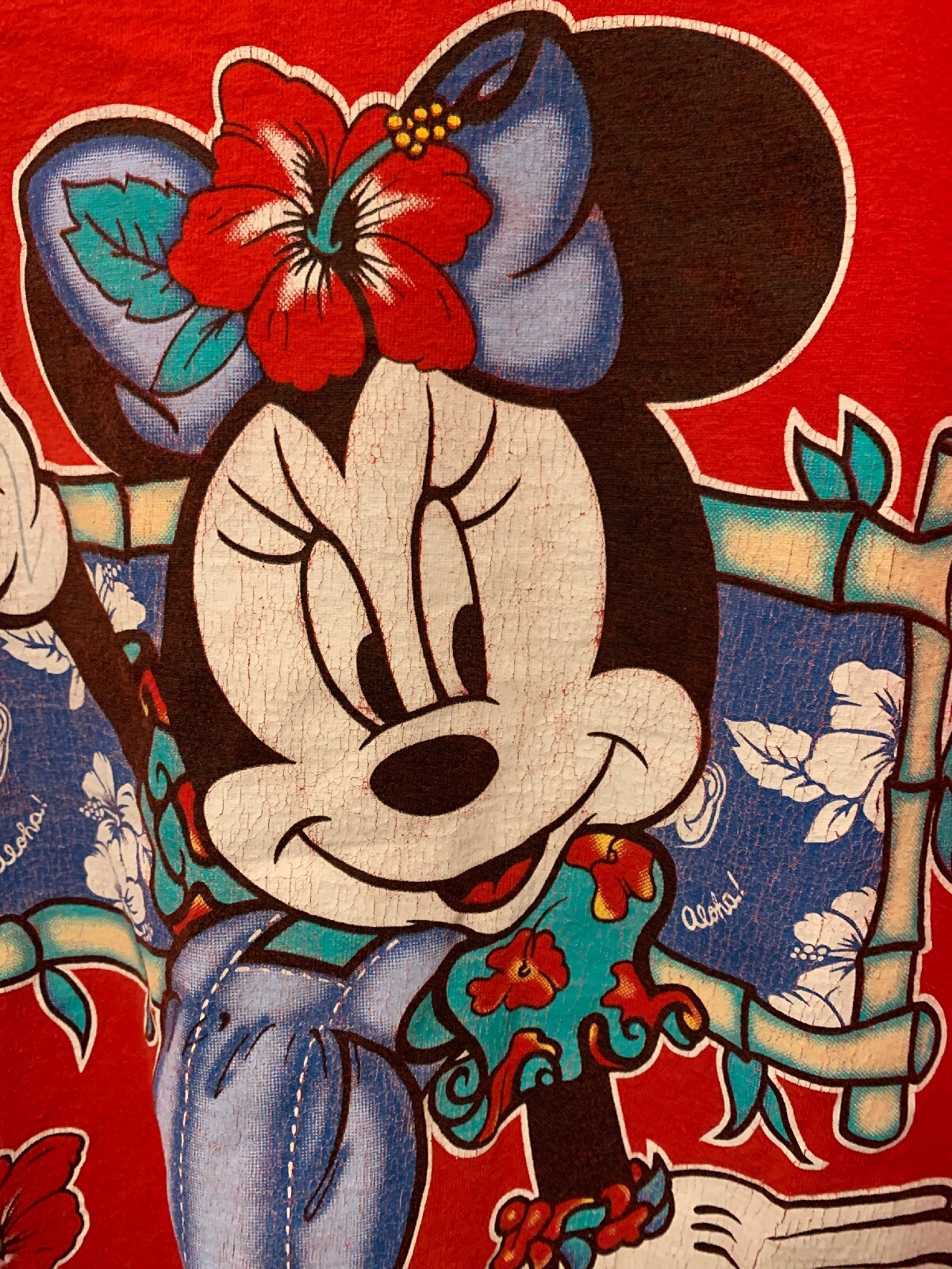 Vintage Hawaiin Mickey Mouse T Shirt One Size Fits All Made In The USA Single gallery