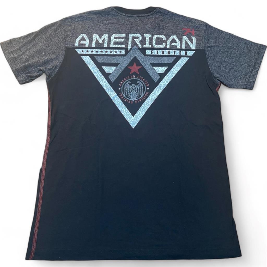 New Men's American Fighter Premium Athletic MMA Black/Dark Gray T-Shirt XS-4XL gallery