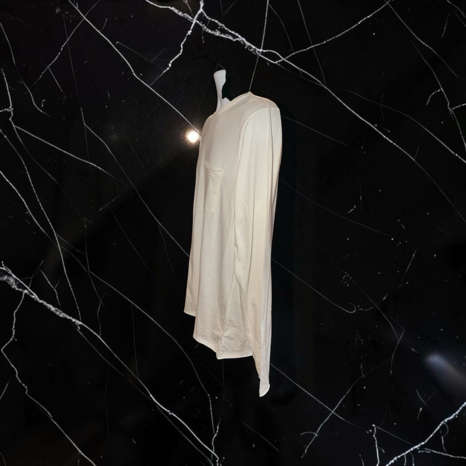 rag & bone Crew Neck Long Sleeve T-Shirt White Solid Men’s Size M gallery