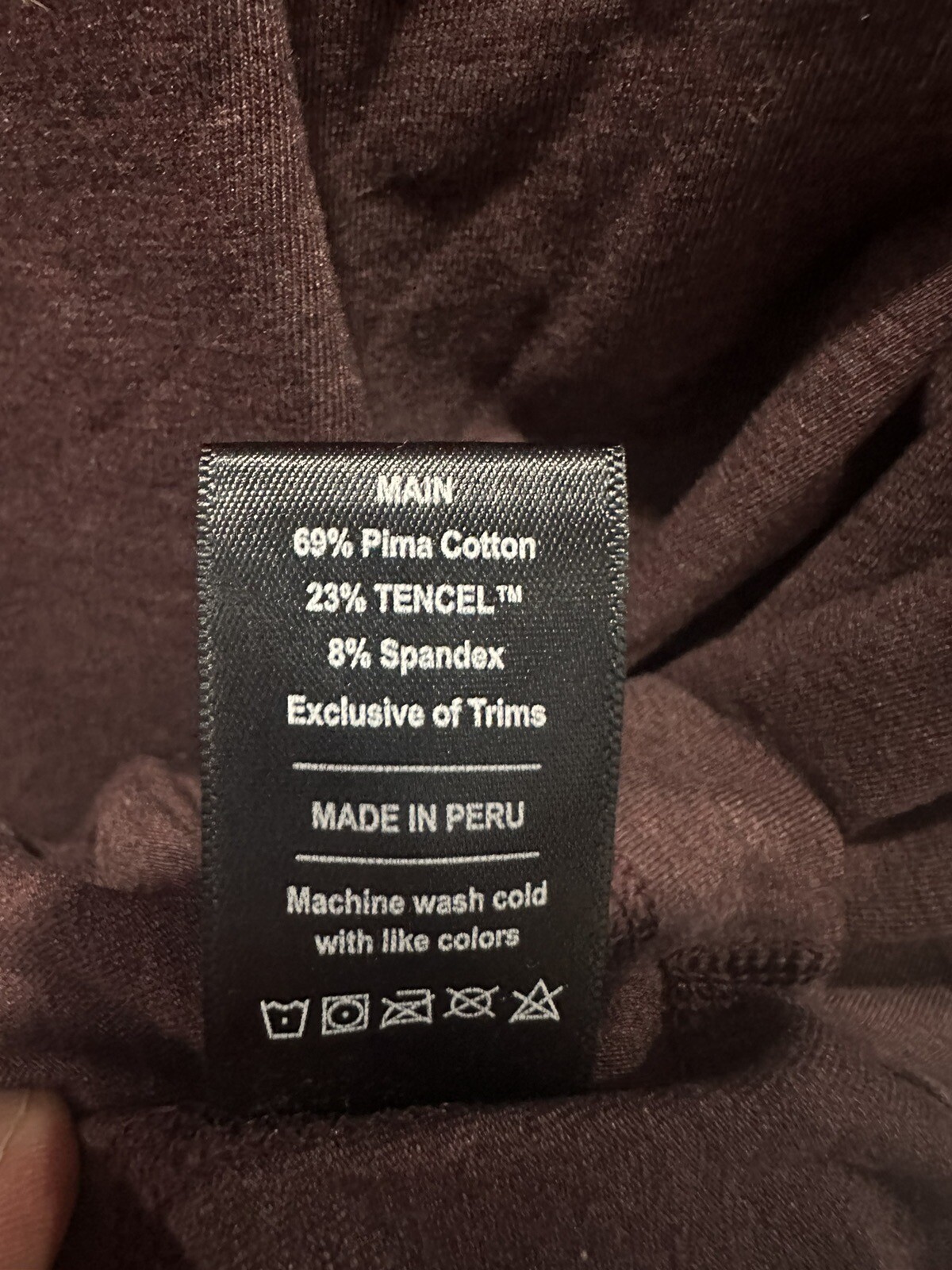 Public Rec Men's Go-To-Crew T-Shirt V-Neck Maroon Cotton/Tencel/Spandex Sz M euc gallery