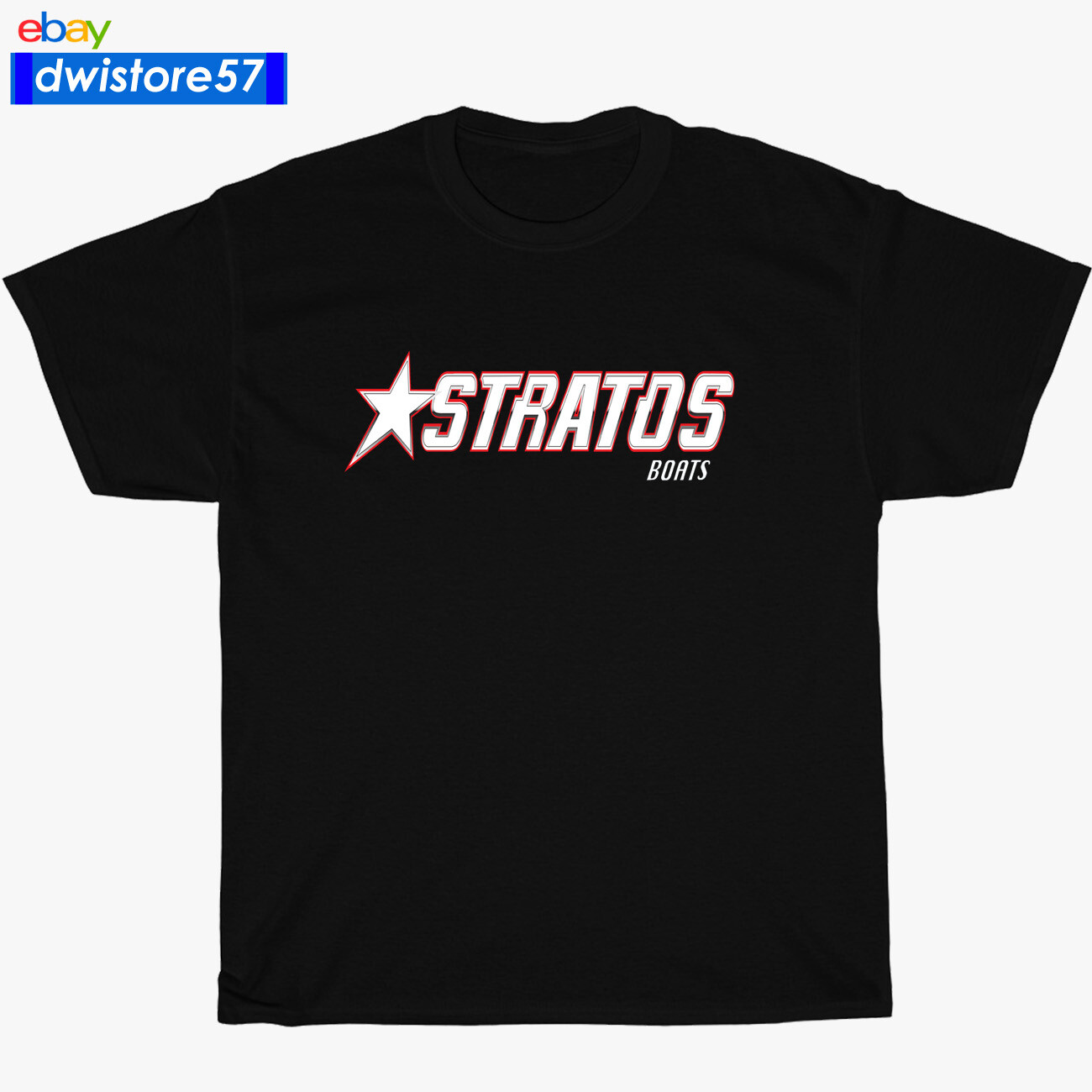 Stratos Boat Racing Performance Logo Black/Navy/White/Grey Men's T-Shirt S-5XL gallery
