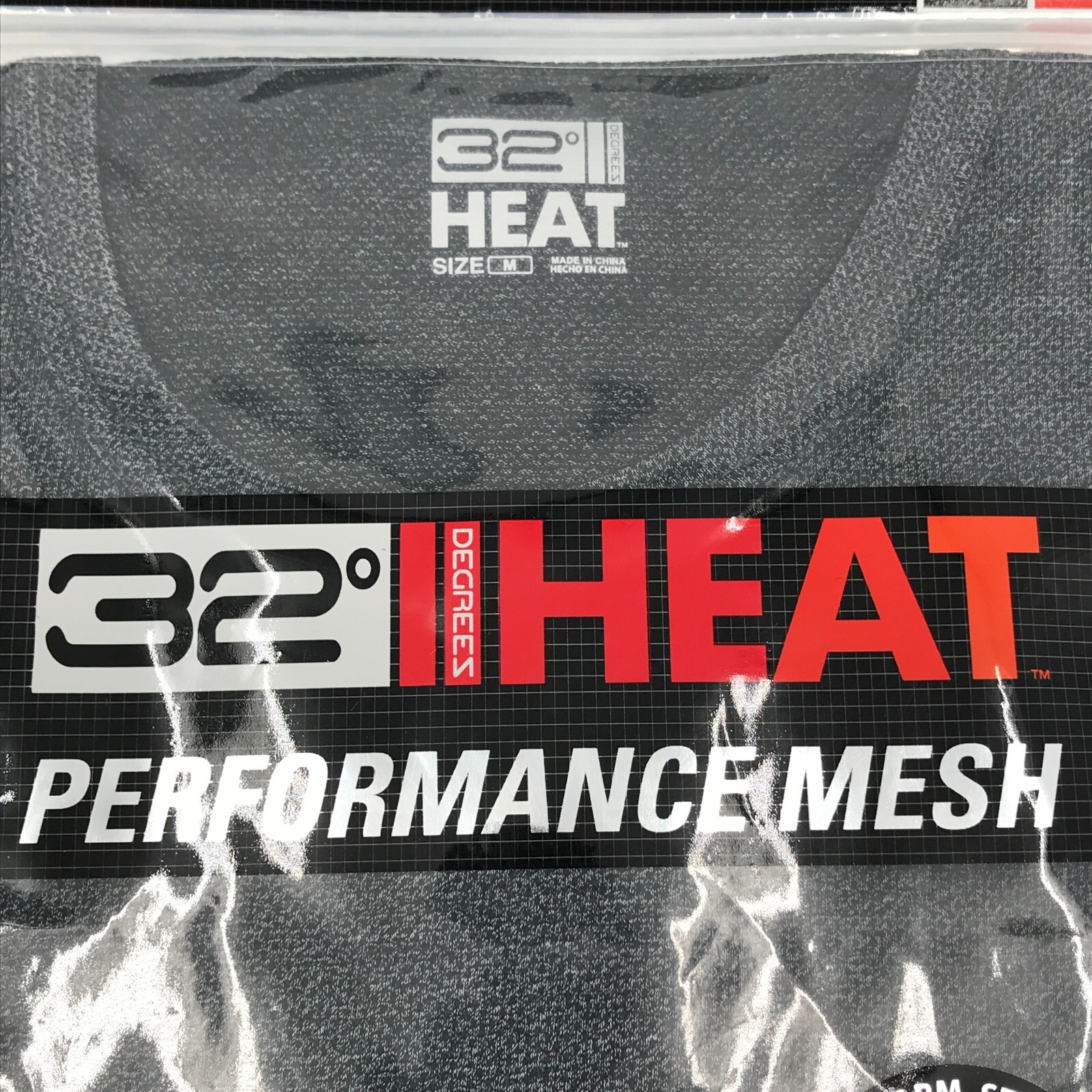 32 Degrees Heat Mens Shirt Medium Black Gray Long Sleeve Crew Performance Mesh gallery