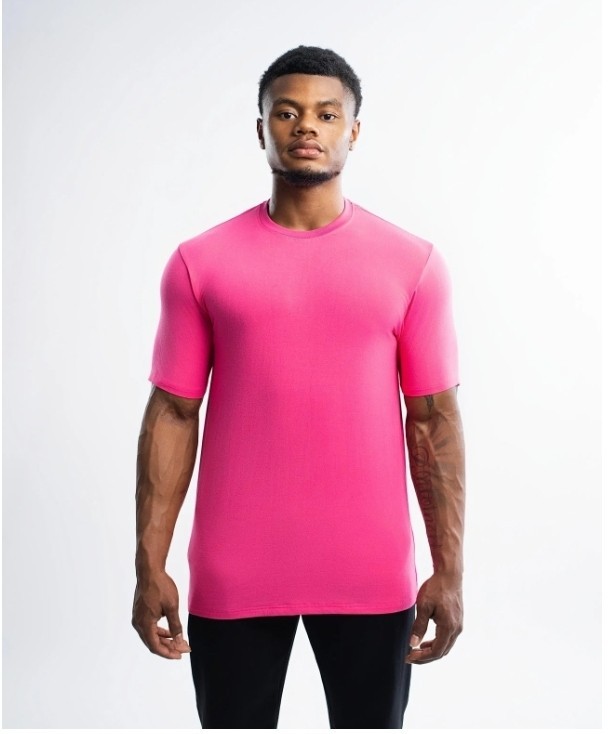 ekkovision COLORS MEN’S BLANK FITTED T SHIRTRegular Hot Pink