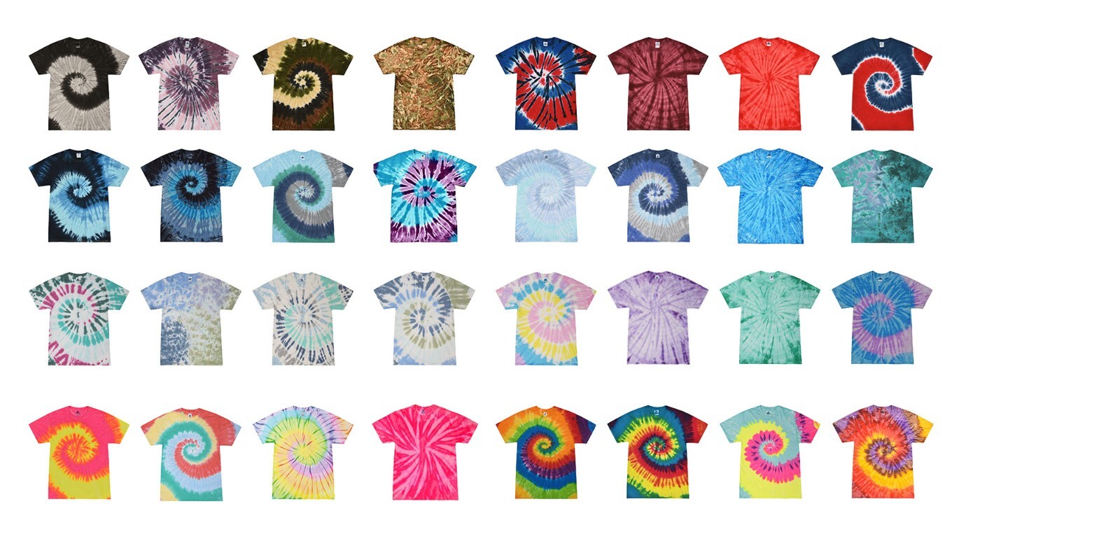 Multi-Color Tie Dye T-Shirts Adult SM - XXXXXL 100% Cotton Colortone gallery