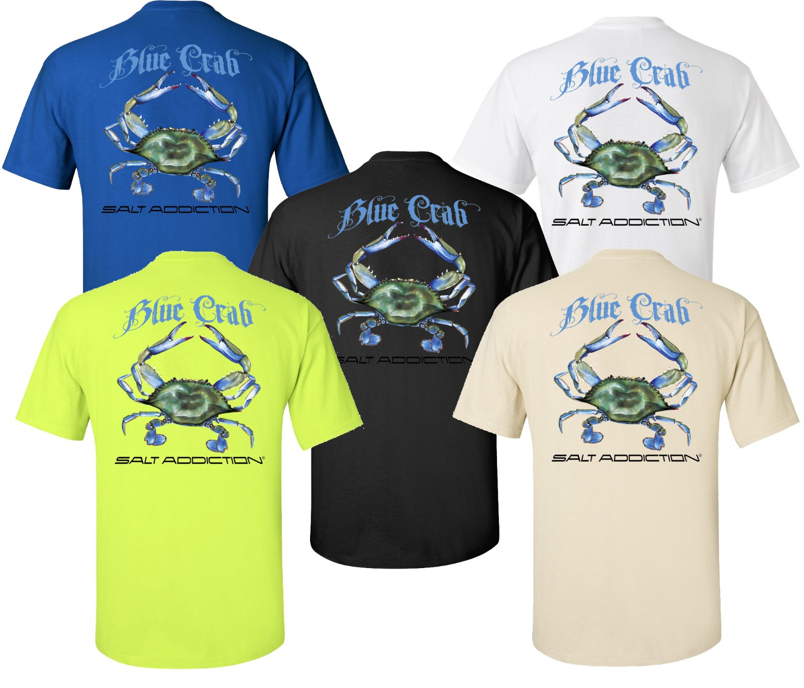 Salt Addiction Saltwater Blue Crab Fishing Short Sleeve T Shirt Ocean gallery