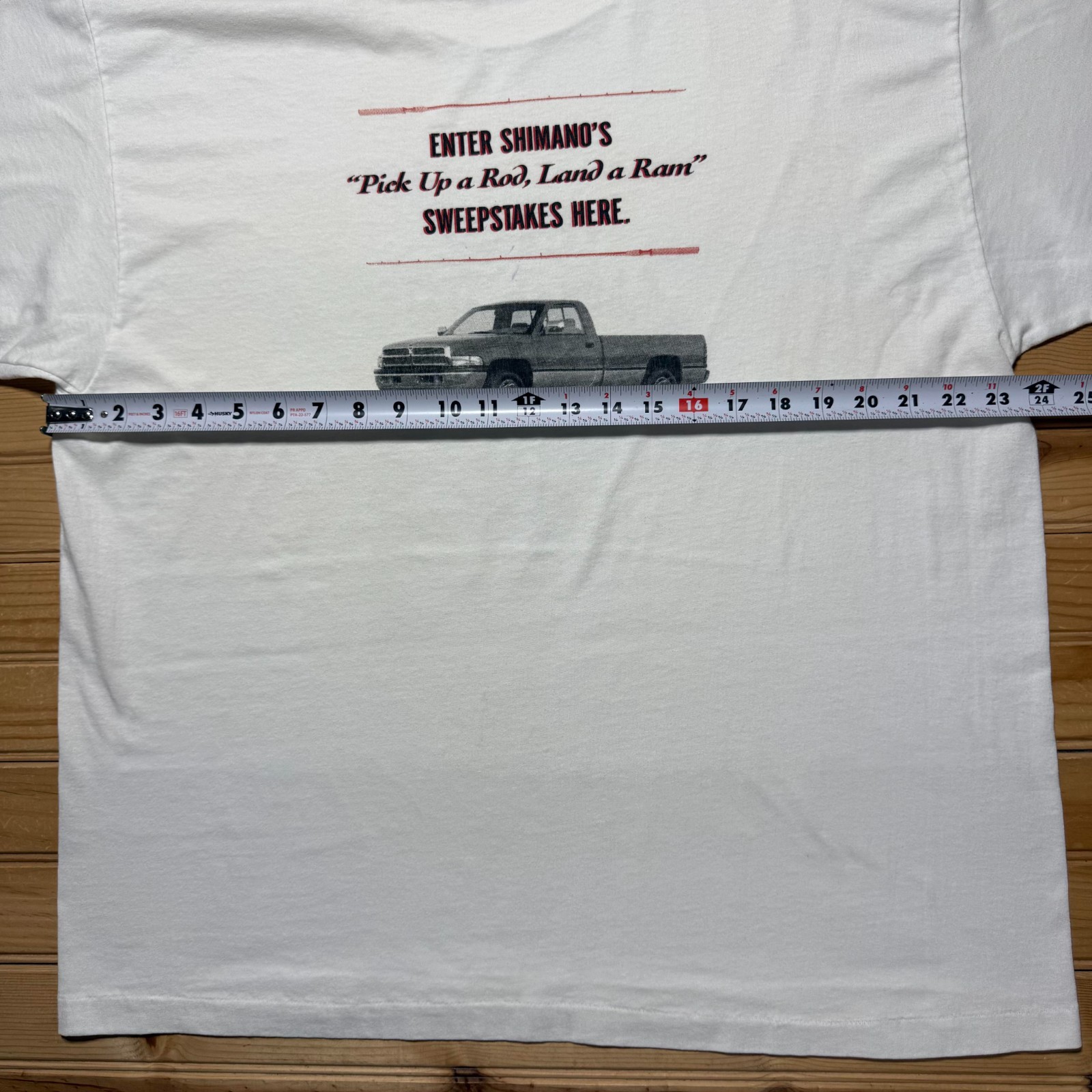 Vintage 90s Hanes Shimano Fishing Pick Up Truck Promo Graphic T-Shirt USA - XL gallery