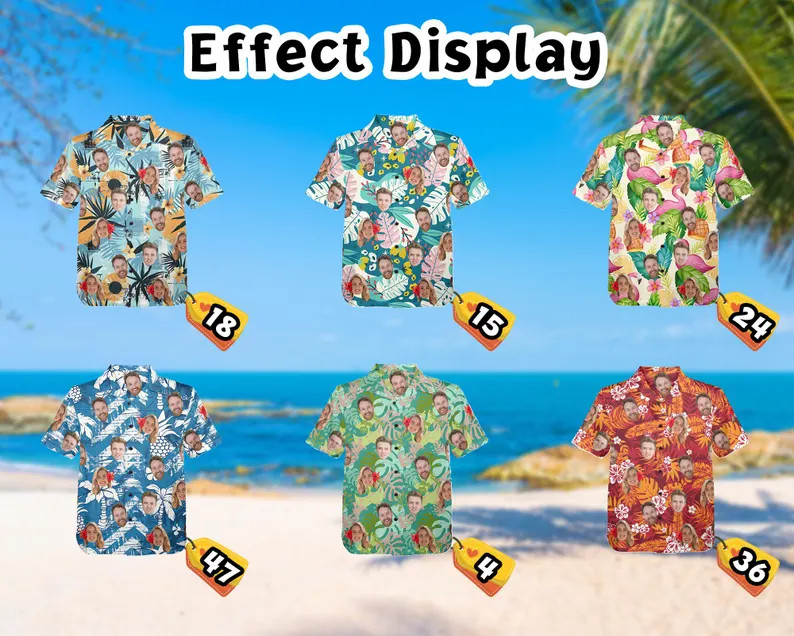 Custom Face All Over Print Hawaiian Shirt Personalized Photo Gift gallery