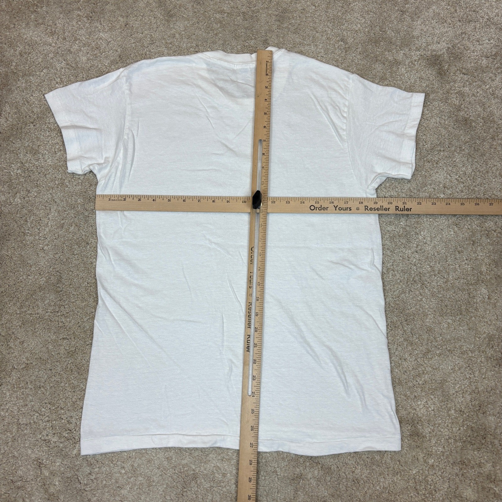 Vintage 70s Hanes Blank Poly Cotton Single Stitch T Shirt Men's Large gallery