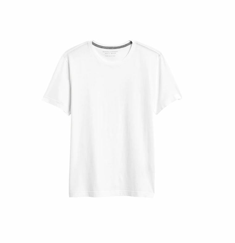 New Men's Tall Size Banana Republic White Soft Wash Crew Neck T-Shirt NWOT - MT gallery