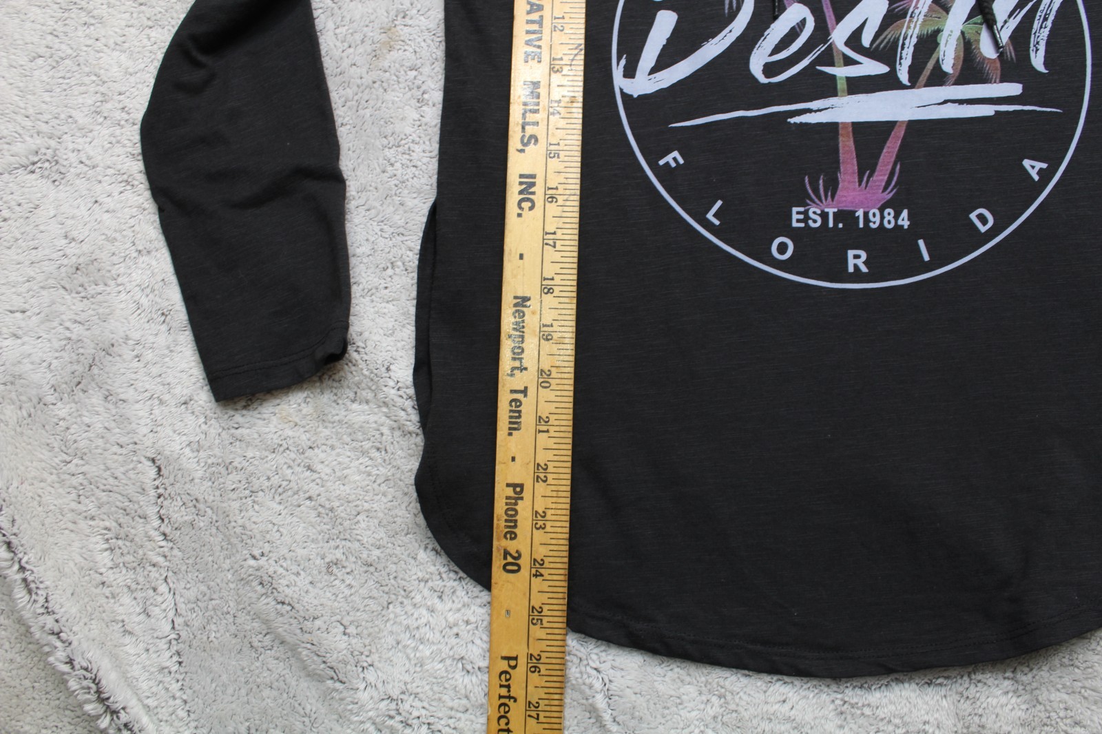 Miami Style T-Shirt Size M Blk. hoodie Soft Lg. Sleeve Destin Fl. Graphic NWT gallery