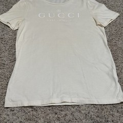 Authentic GUCCI Logo Mark Pattern Size M White Short Sleeve T-Shirt