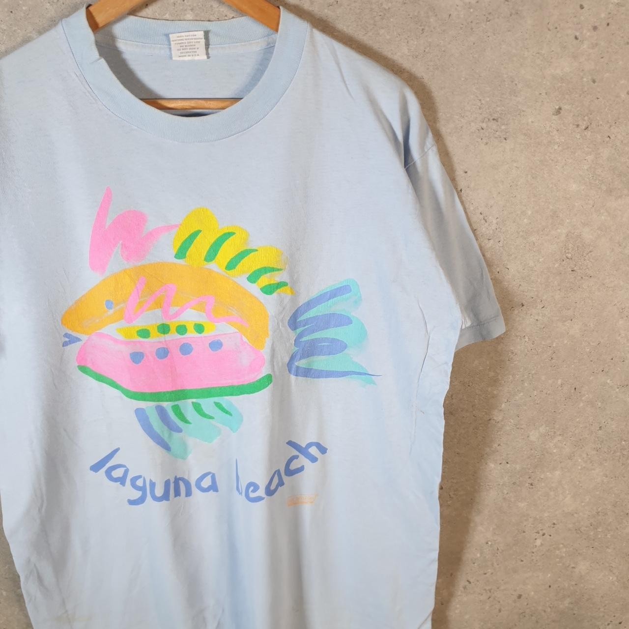 Vintage On White Laguna Beach USA 90s Single Stitch T-Shirt Men’s Large Blue gallery
