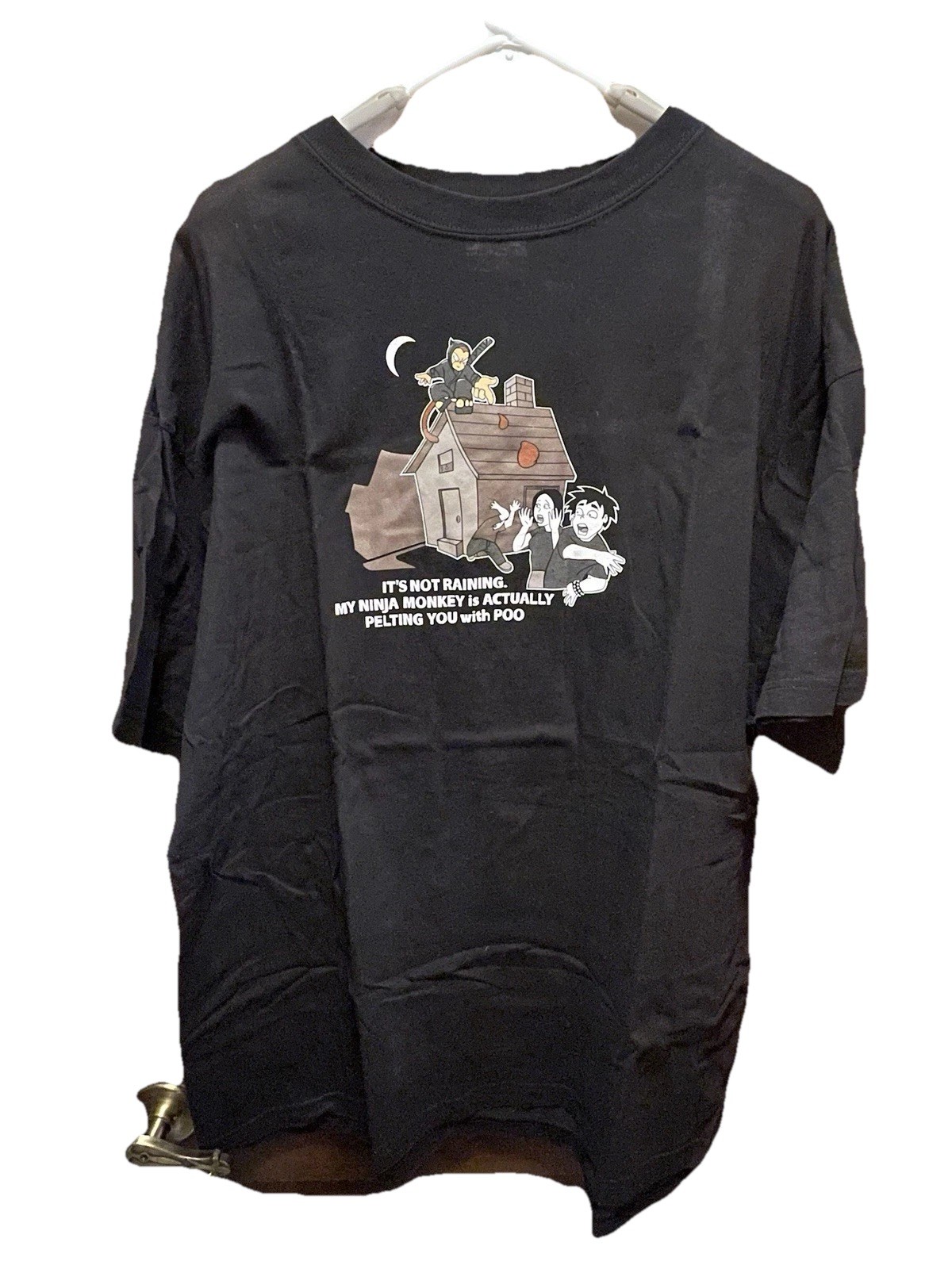 Diamond Star Black Ninja Monkey Graphic Tee Crew Neck Men’s 2XL gallery