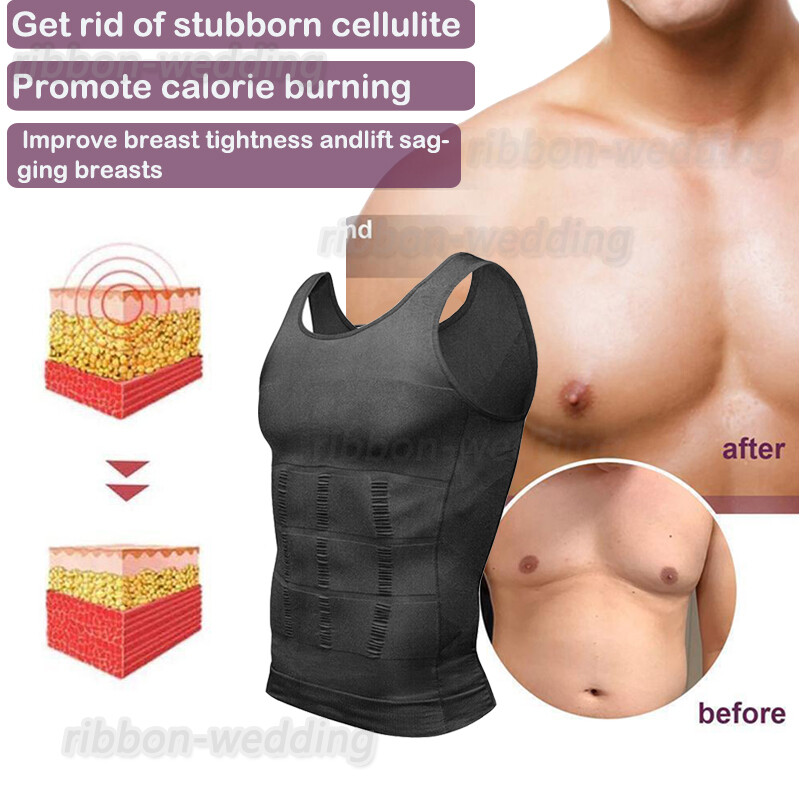 Men's Slimming Body Shaper Vest Abdomen Compression Shirt Workout Tank Tops Gym gallery