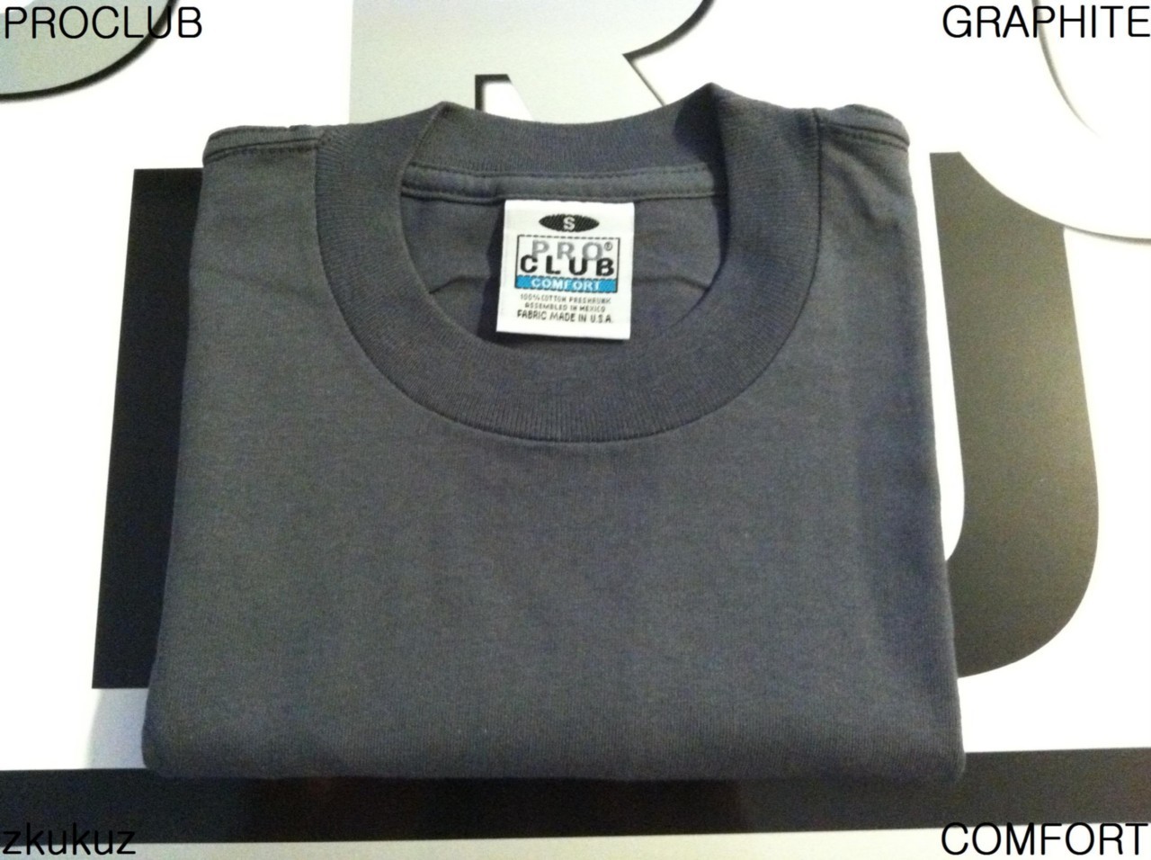 1 NEW PROCLUB COMFORT PLAIN T-SHIRT BLANK GRAPHITE TEE PRO CLUB S-3XL 1PC
