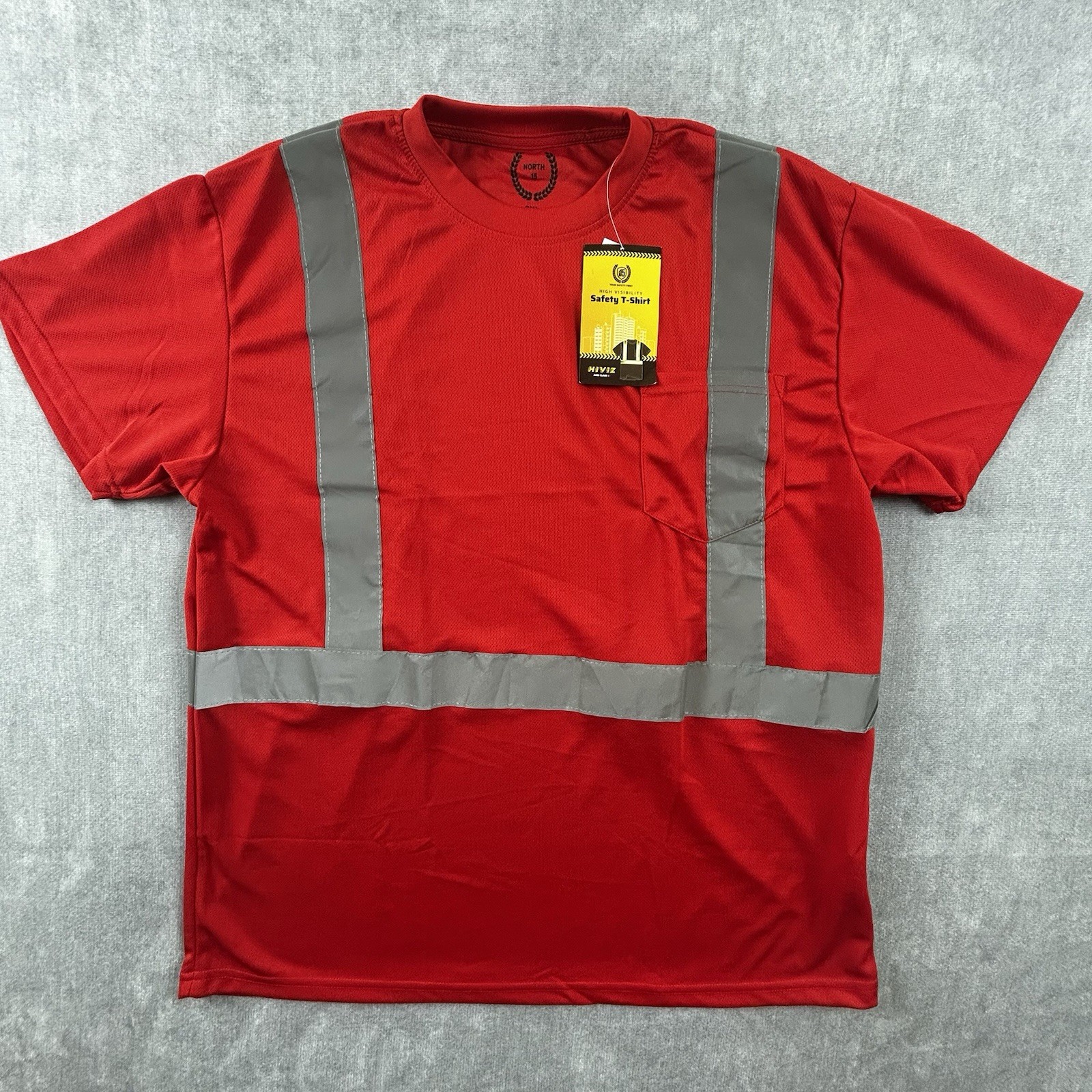 North 15 HiViz T-Shirt Mens 2XL Orange Short Sleeve ANSI Class 1 Reflective NWT gallery