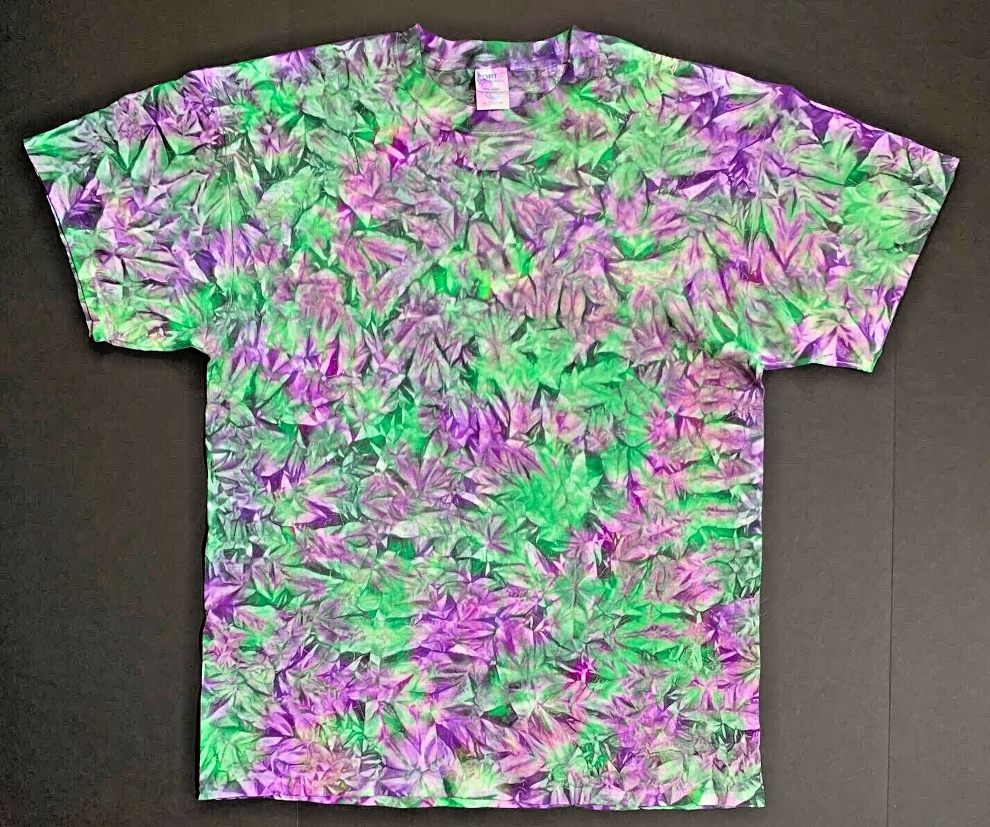 *New* 2XL – Sm Handmade Tie Dye, Emerald Grape Cruncht Crinkle, Crew or V-Neck