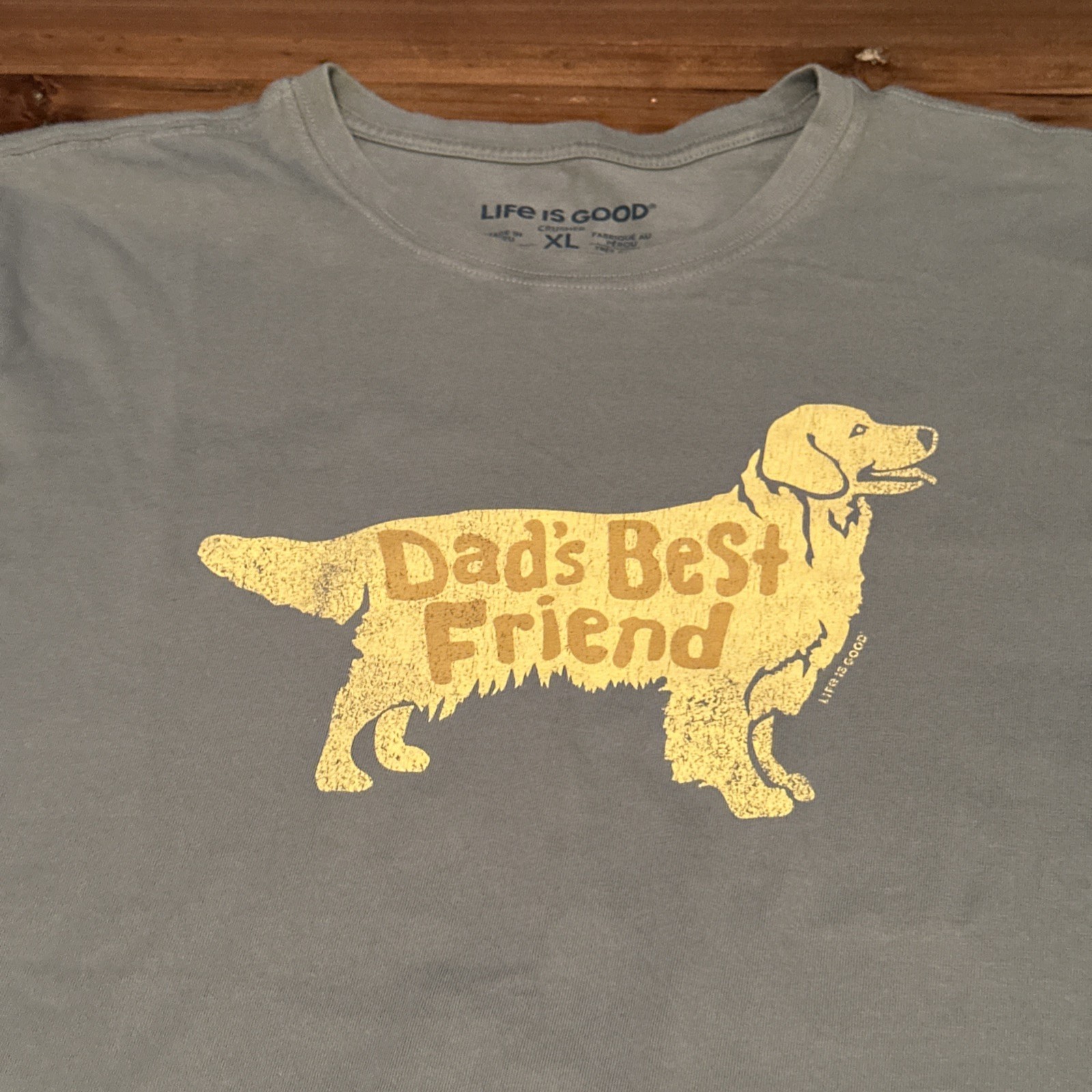 Life Is Good Men’s Size XL Dad's Best Friend Crusher Tee Shirt - Dog Green gallery