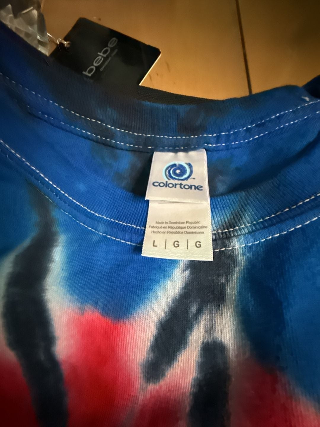 Colortone Red White and Blue Tie Dye T-Shirt Size Large gallery