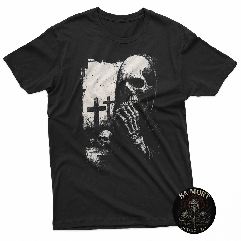 Grim Reaper Skull Deathcore Goth Alt Horror Gothic Aesthetic T-Shirt