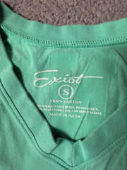 Exist Long Sleeve Green White Graphic Ocean City Maryland Cotton T Shirt Size S