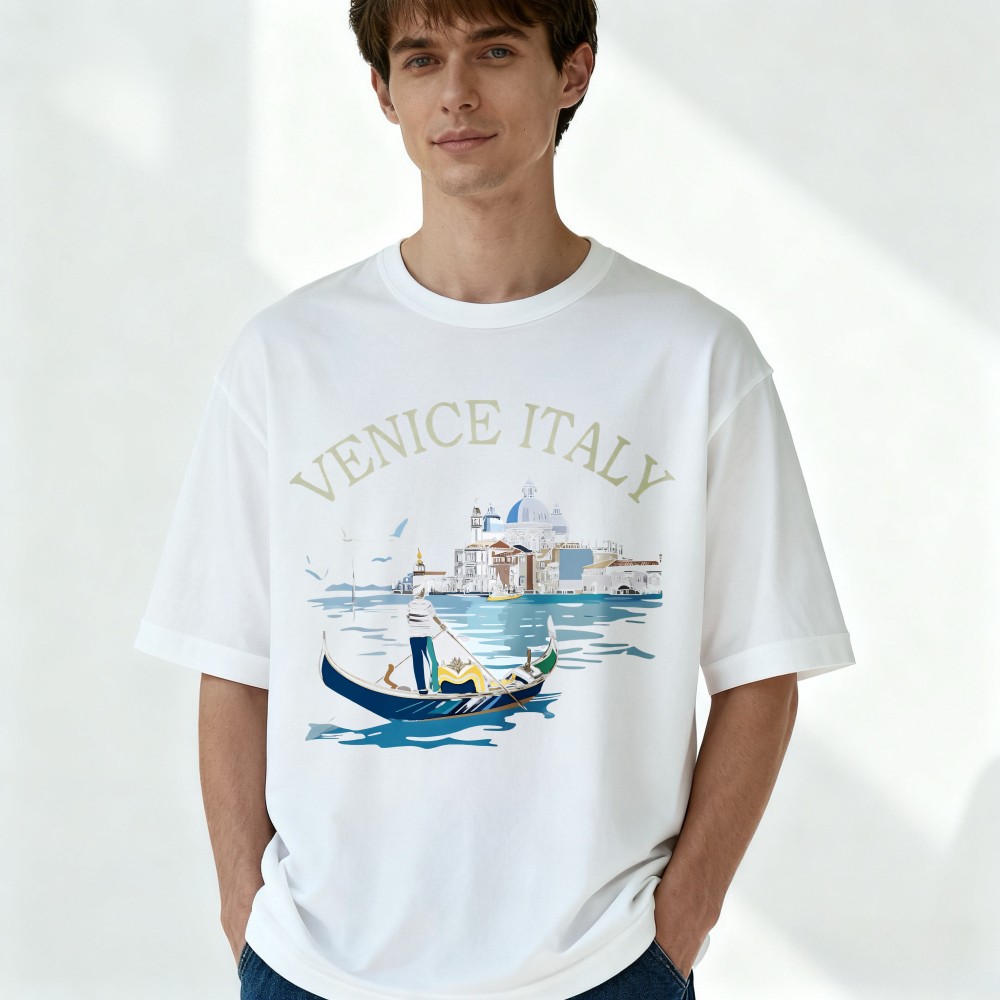 Unisex Vintage Venice Italy T-Shirt-Retro Italian Traveler's Campus Style Tee gallery