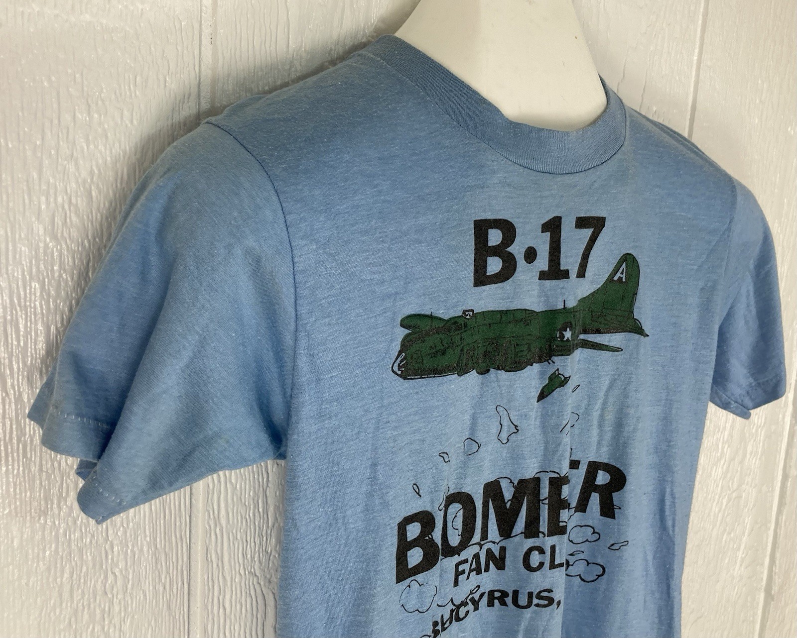 Vtg B17 Bomber Fan Club T Shirt Bucyrus Ohio Screen Stars Polycotton Small gallery