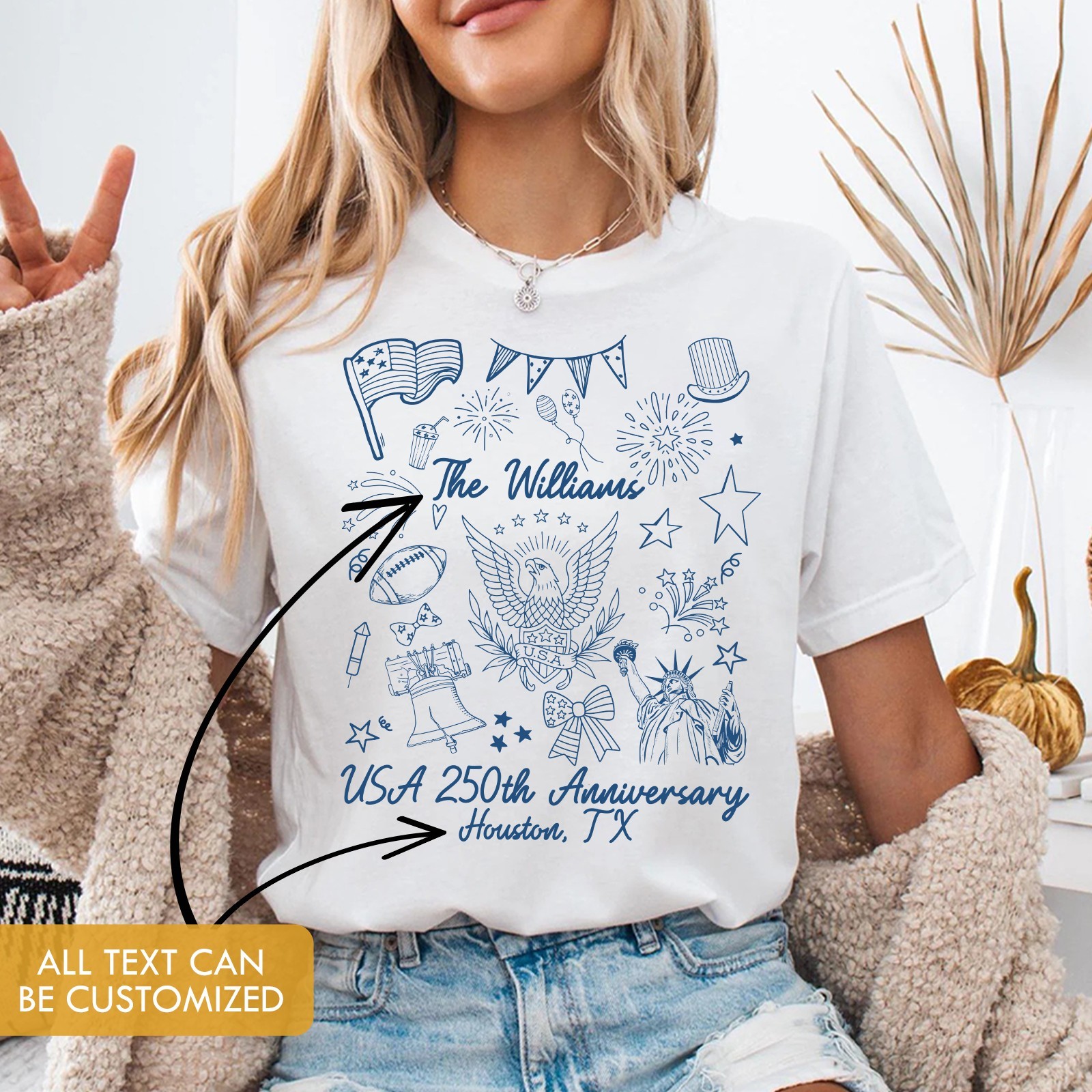 Personalized 4th July Family Reunion Shirt Custom Name Patriotic USA 250th Tee gallery