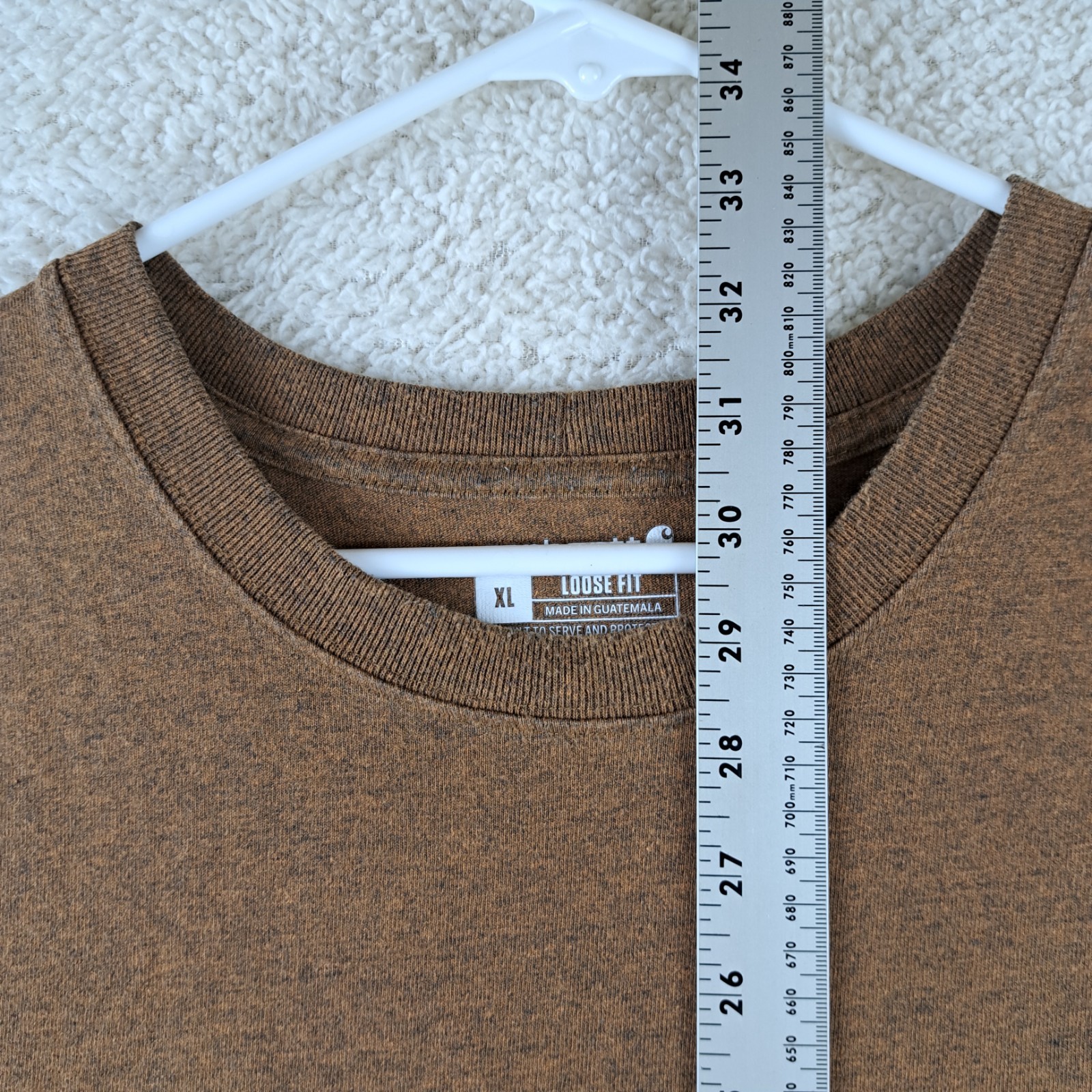 Carhartt Shirt Mens Size XLarge Brown Loose Fit Short Sleeve Casual Work TShirt gallery