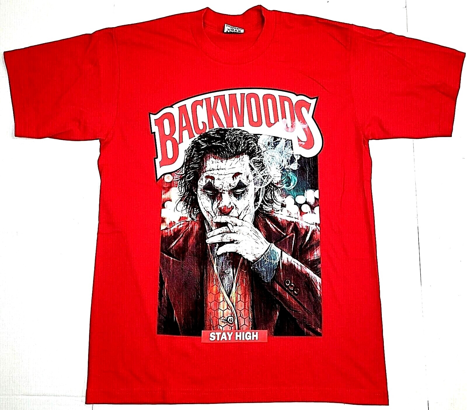 BACKWOODS JOKER T-shirt Marijuana Smoke Weed Blunt Roll Up Wrap Tee Men’s New