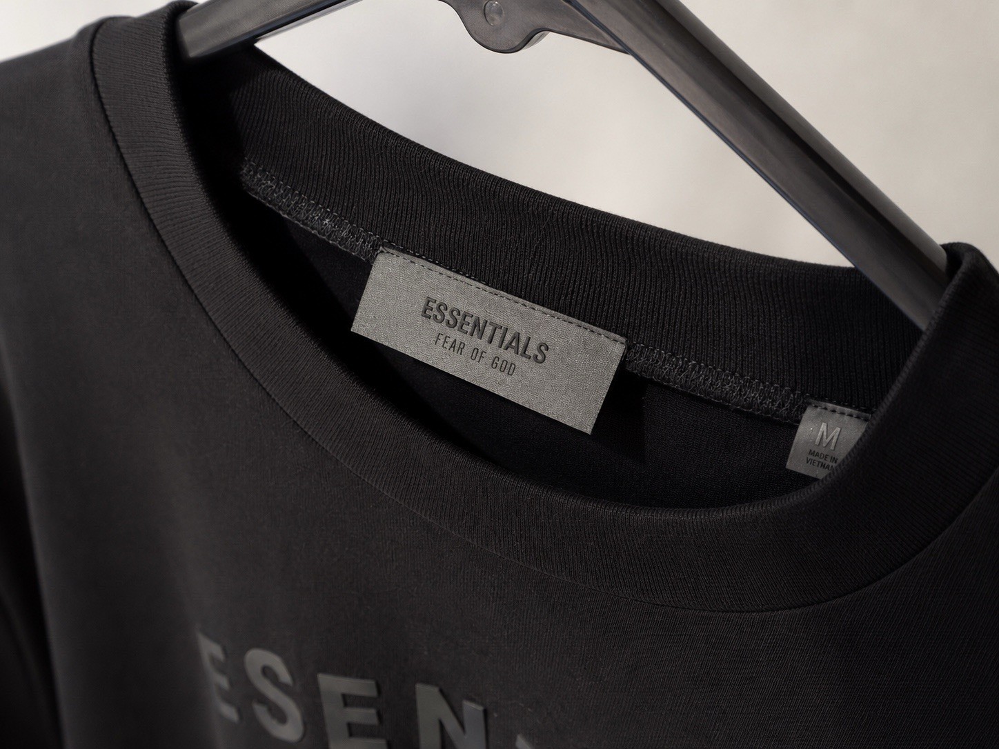 ESSENTIALS Fear of God Black Crew Neck Short Sleeve OVERSIZED T-Shirt Men M gallery