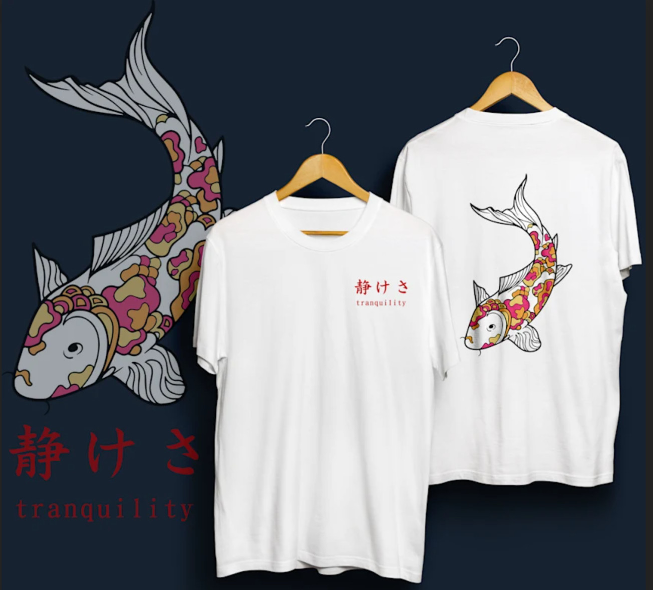 Koi Fish Japanese Anime Style Streetwear Tee Shirt T - FAST FREE SHIPPING! gallery
