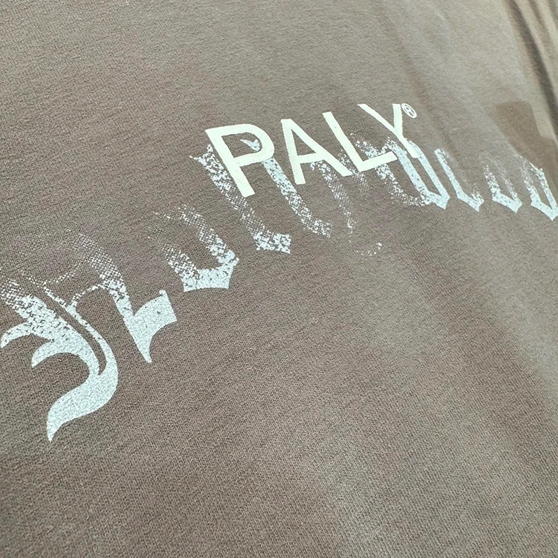Faded Hollywood Motorcycle Font Paly Mens Beige Cotton T Shirt gallery