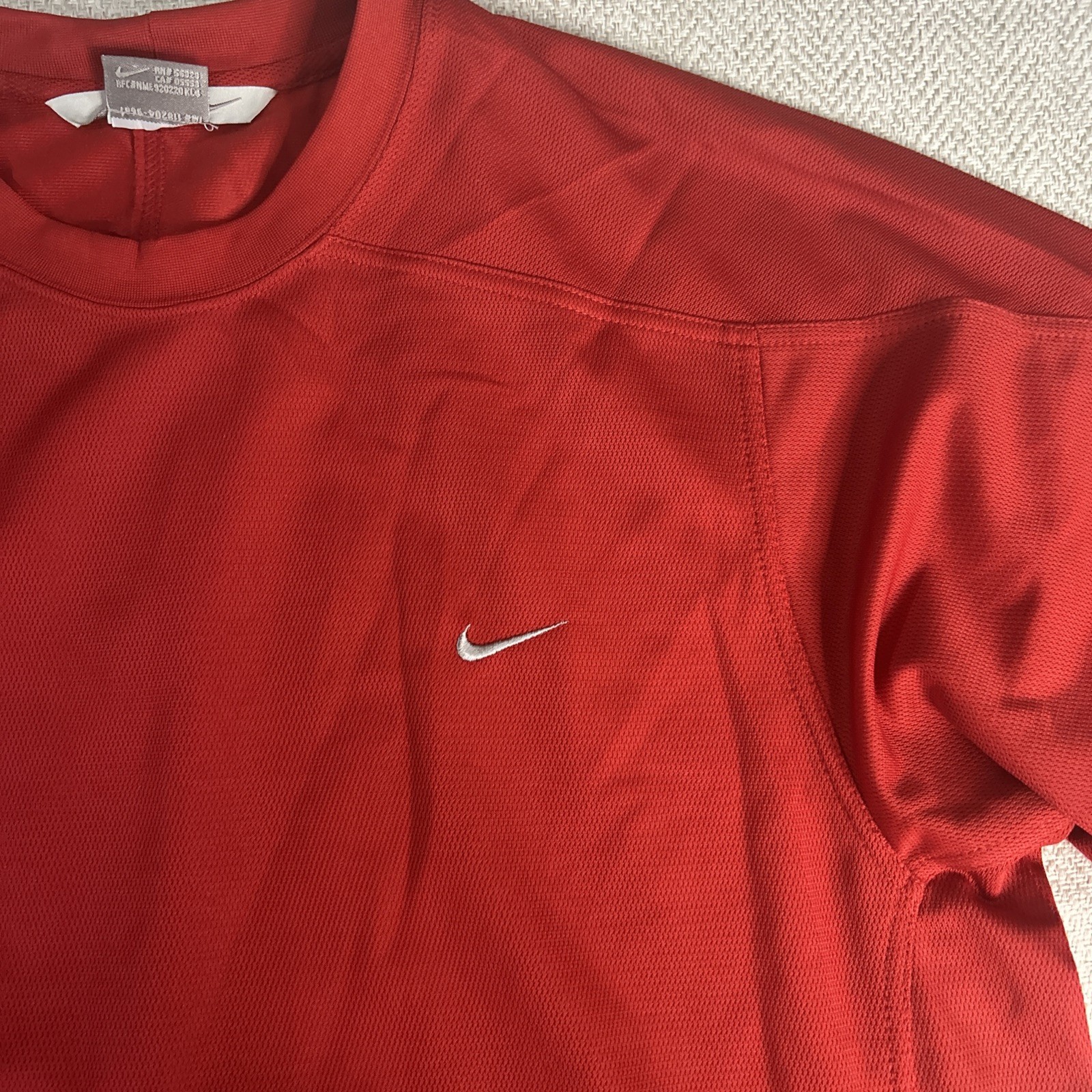 Men's NIKE Pro Training Pull-On Crewneck Red Light Poly T-shirt - Large gallery