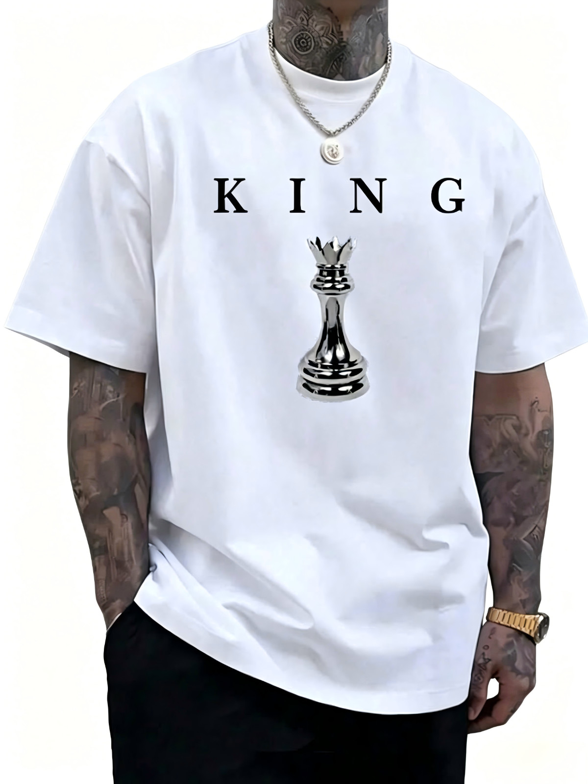 King Crown Men's Graphic T Shirt Short Sleeve Crew Neck Casual Tee gallery