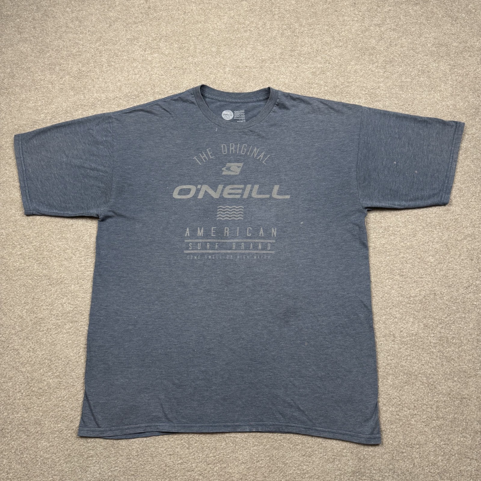 O'neill Mens Shirt Size XL Gray Short Sleeve Crew Neck Graphic Tee Casual Surfer gallery