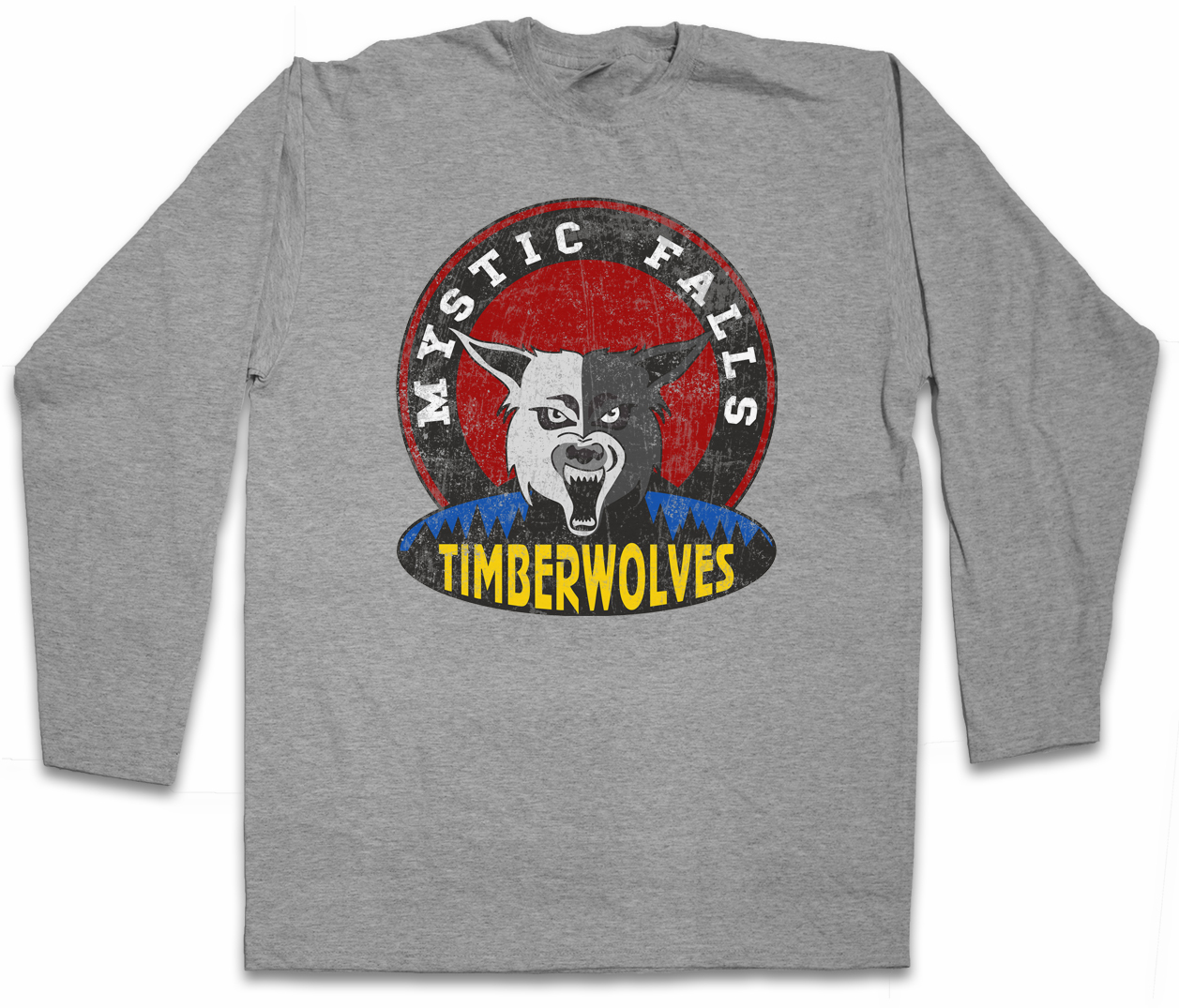 MYSTIC FALLS TIMBERWOLVES LONG SLEEVE T-SHIRT Vampire Football Team Diaries